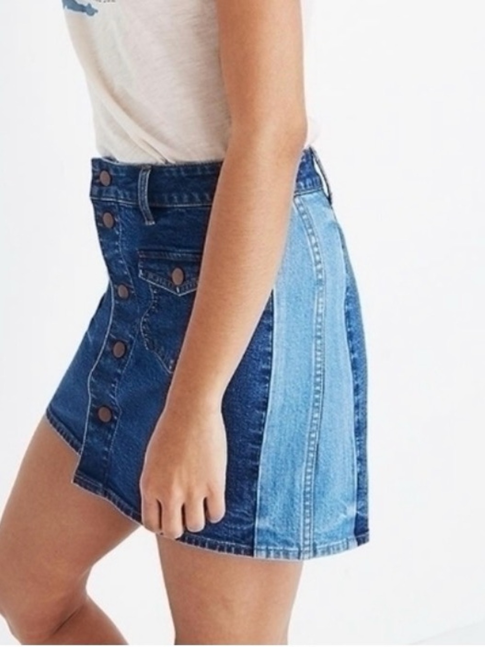 Madewell Stretch Denim Straight Mini Skirt